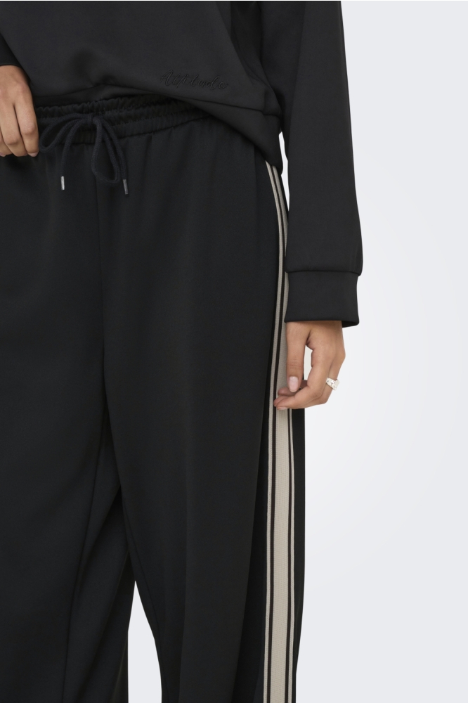 ONLASTA WIDE STRIPE PANTS SWT 15356171 Black/Black/birch stripe